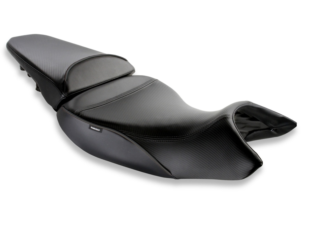 World Sport Aftermarket Motorcycle Seat and matching rear seat cover for the Honda NT1100 shown with CarbonFX all black (WSP-710-19).